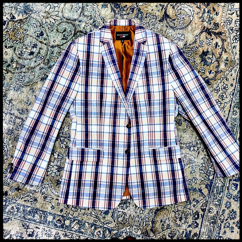 Banana Republic limited edition Mad Men plaid blazer mens 42R